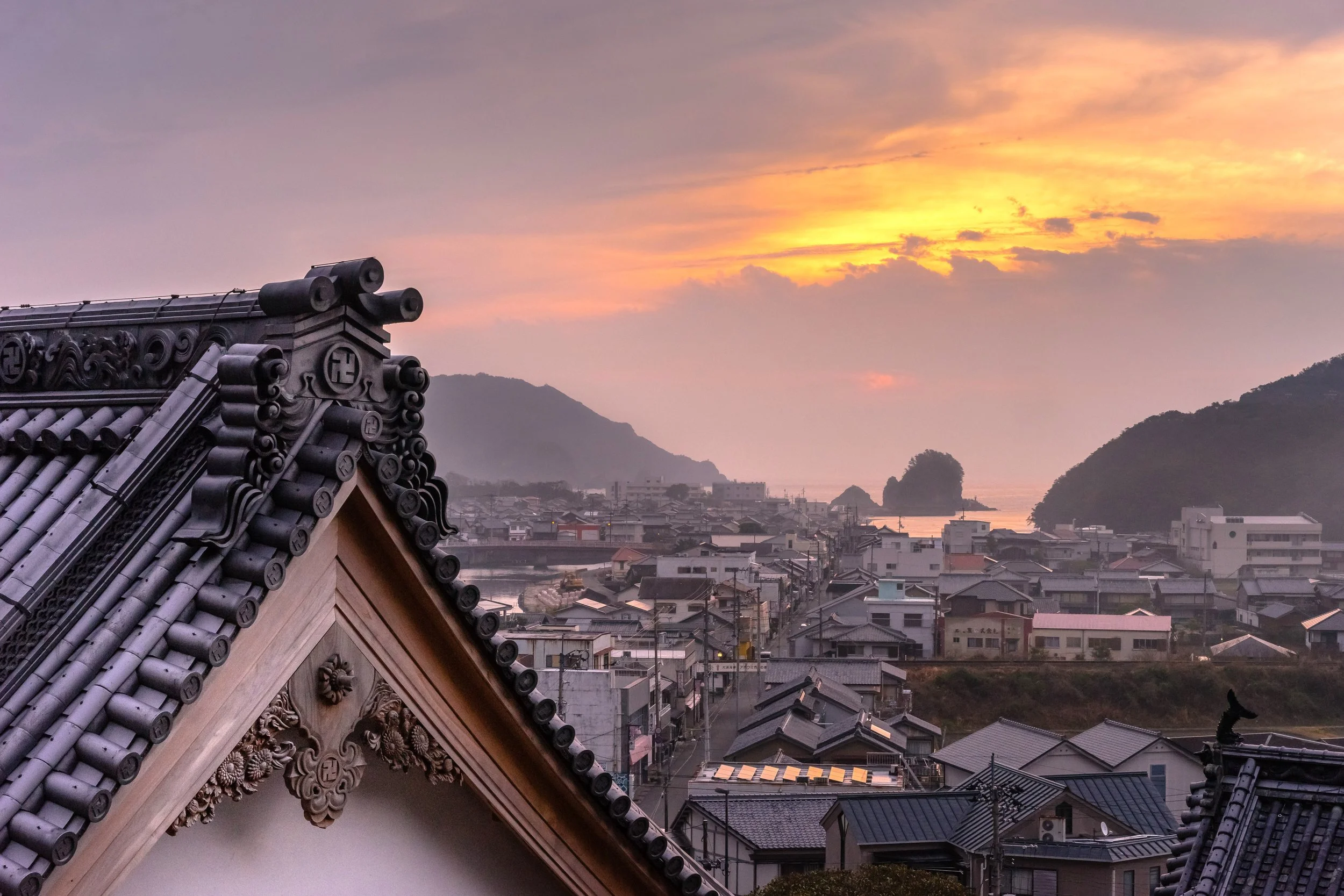 Yakuo-Ji (Medicine King Temple) at Sunrise, Hiwasa, Japan, 2022