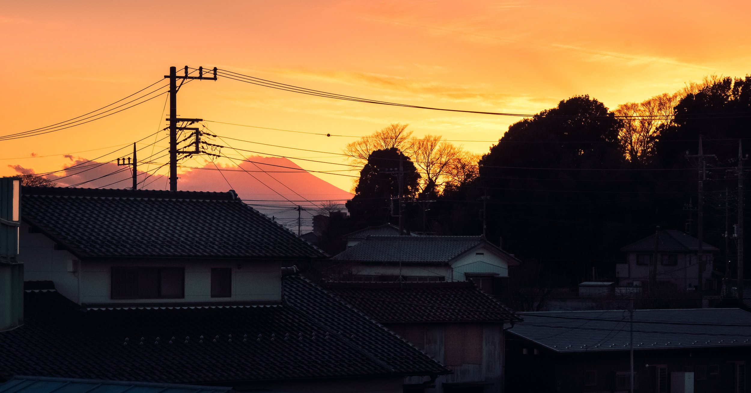 Fuji-San from Miyahara, Saitama, in Early Evening, Japan, 2020