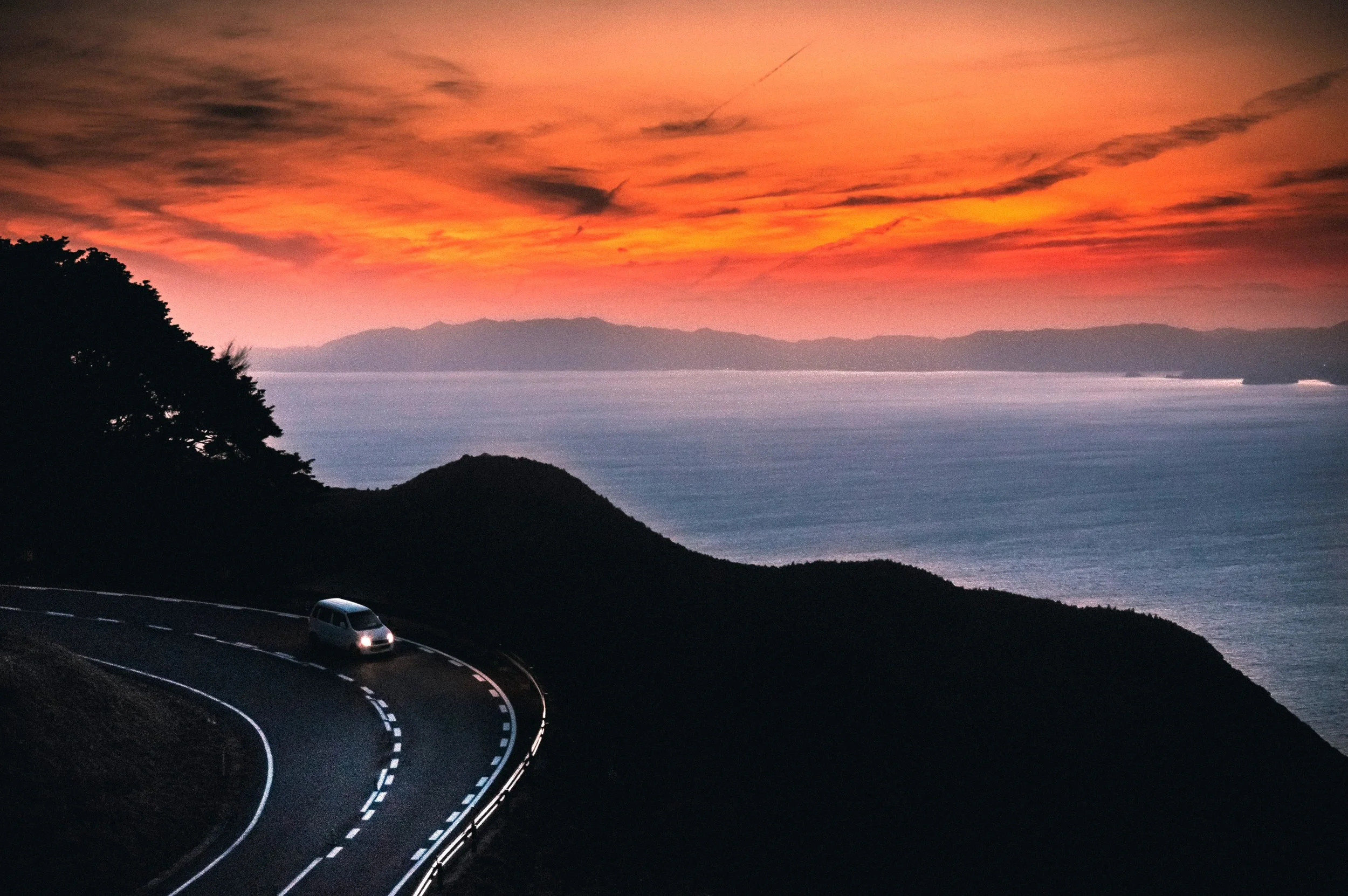View from a Long, Long Evening Descent, Shimabara, Nagasaki Prefecture, Japan, 2020