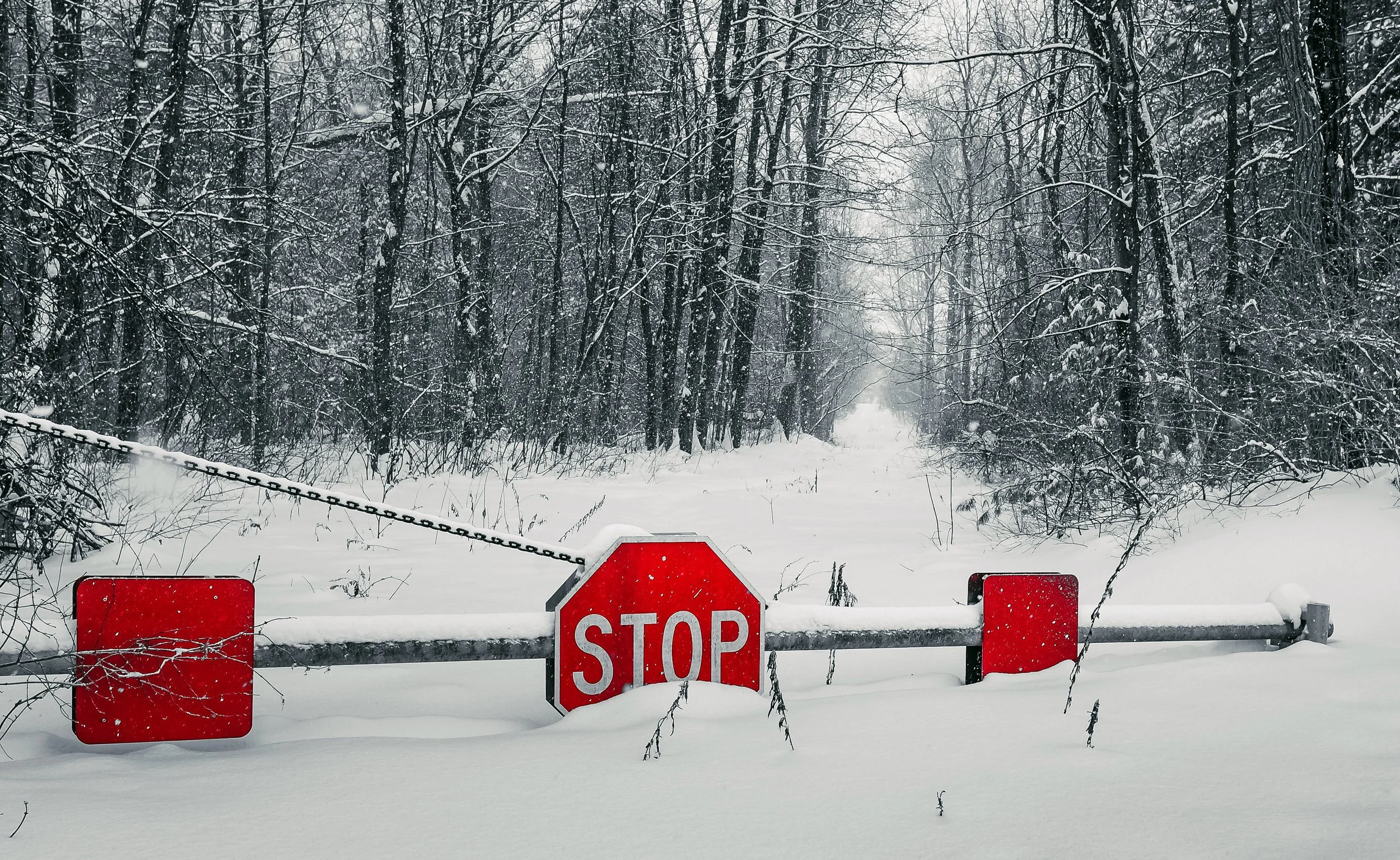 A Cold Day on the Edge of Saratoga Springs, NY, USA, 2014