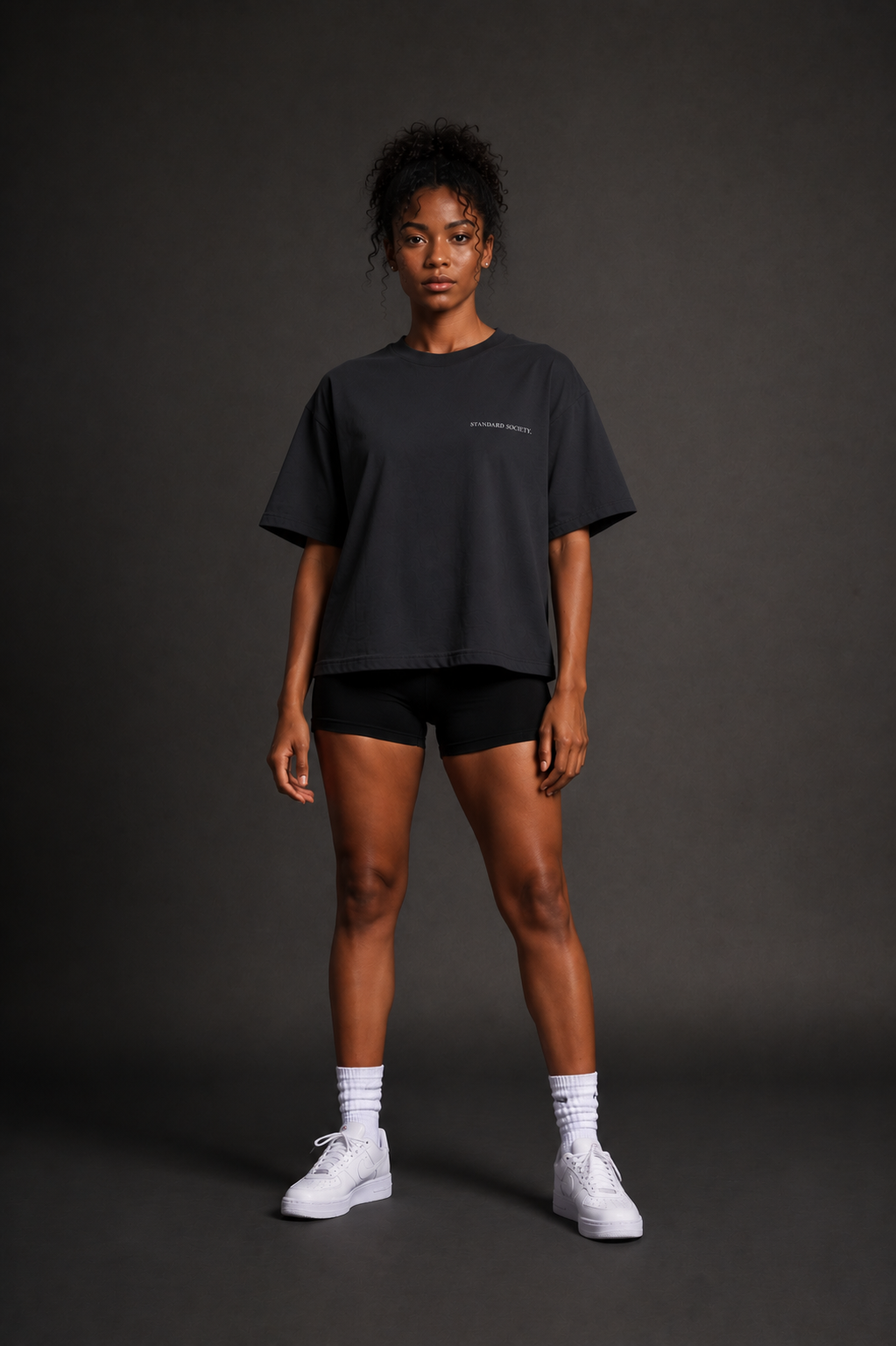 The Standard 005 - "The Bloom" Oversized Boxy Tee (Black)
