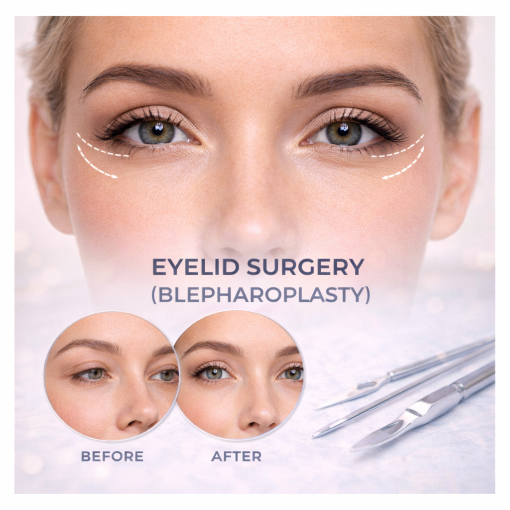 Cosmetic eyelid surgery procedure performed by experienced surgeons in Turkey
