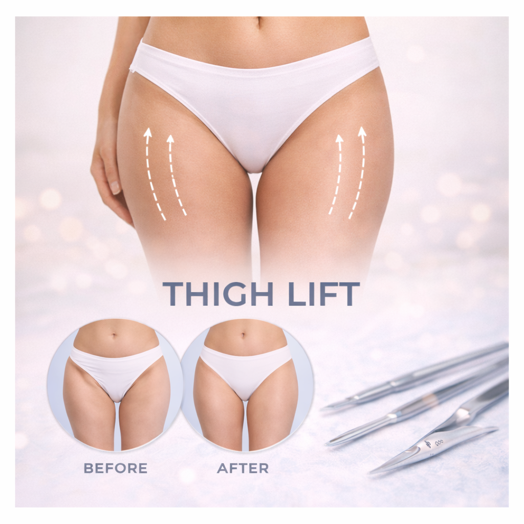 Thigh contouring surgery procedure performed by experienced surgeons in Turkey