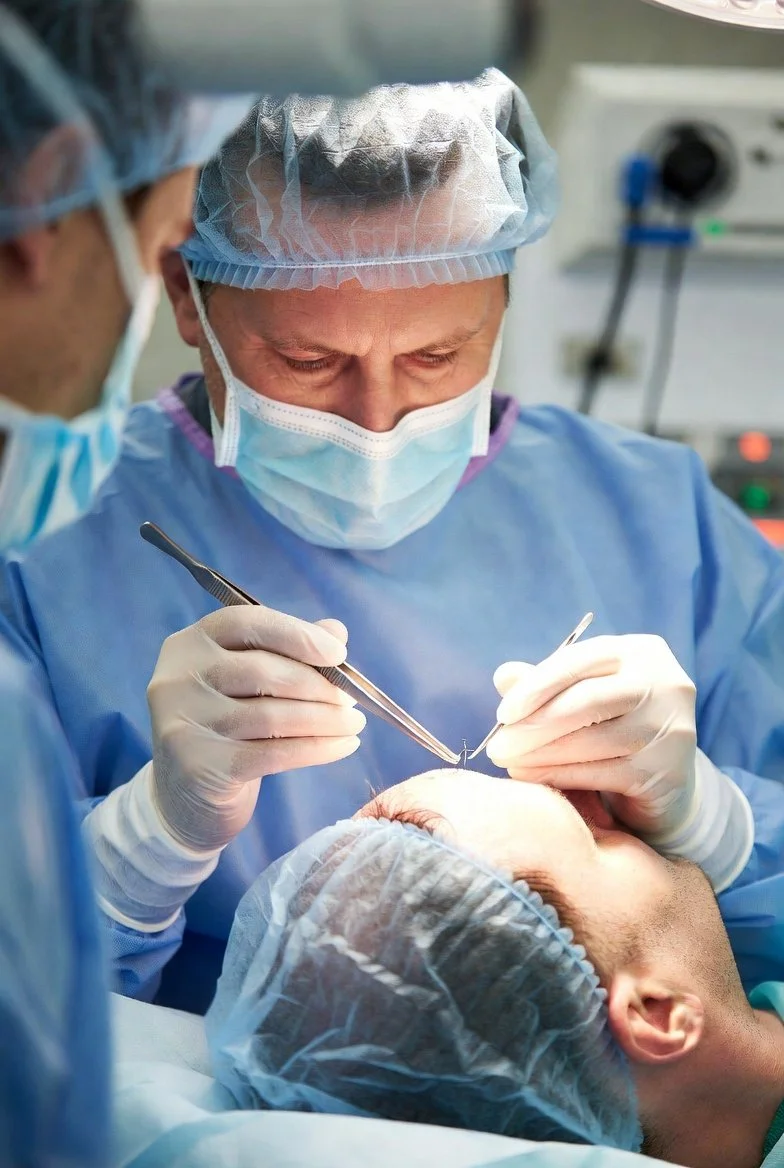 FUT hair transplant procedure performed using the traditional strip harvesting method in Turkey