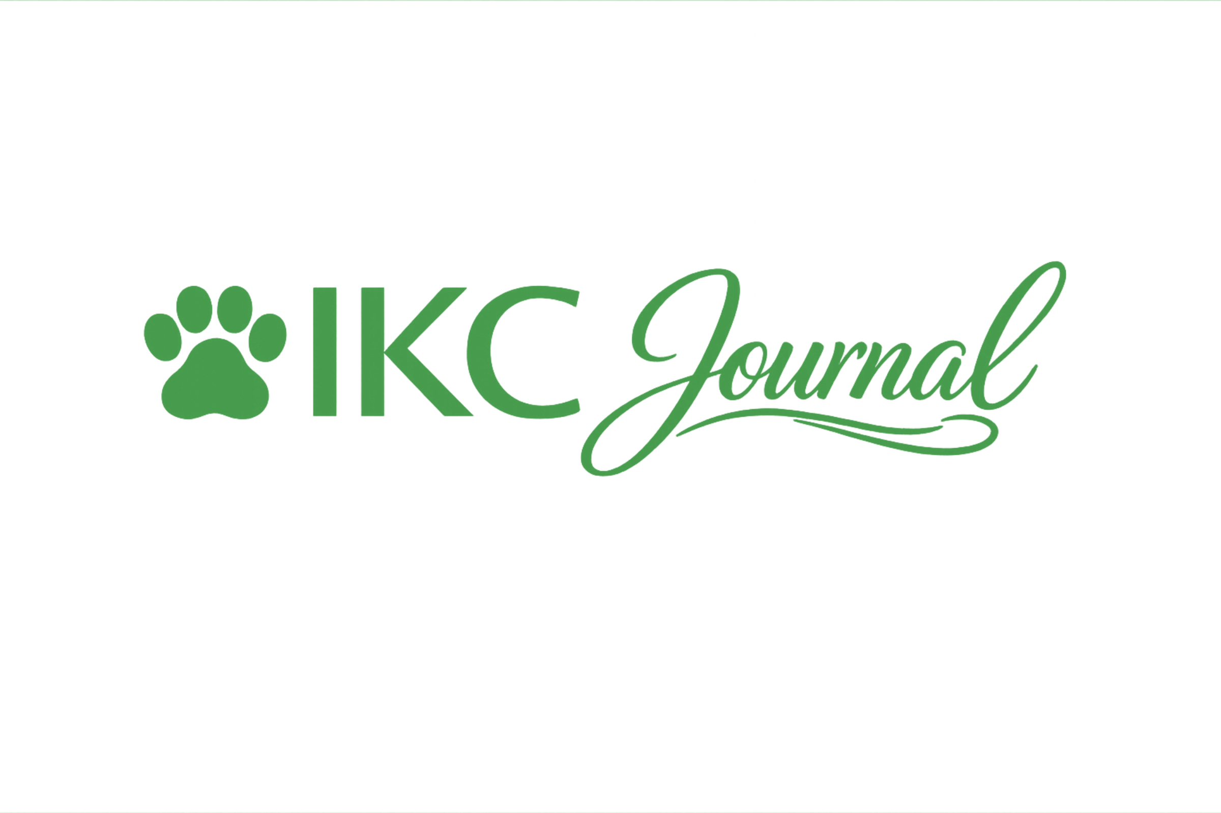 Green logo with a paw print icon and the text 'IKC Journal' in cursive font.