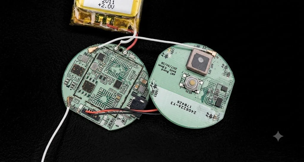 A detailed 3D rendering of an intricate electronic or mechanical device with components, circuits, and cooling elements, set against a dark background.