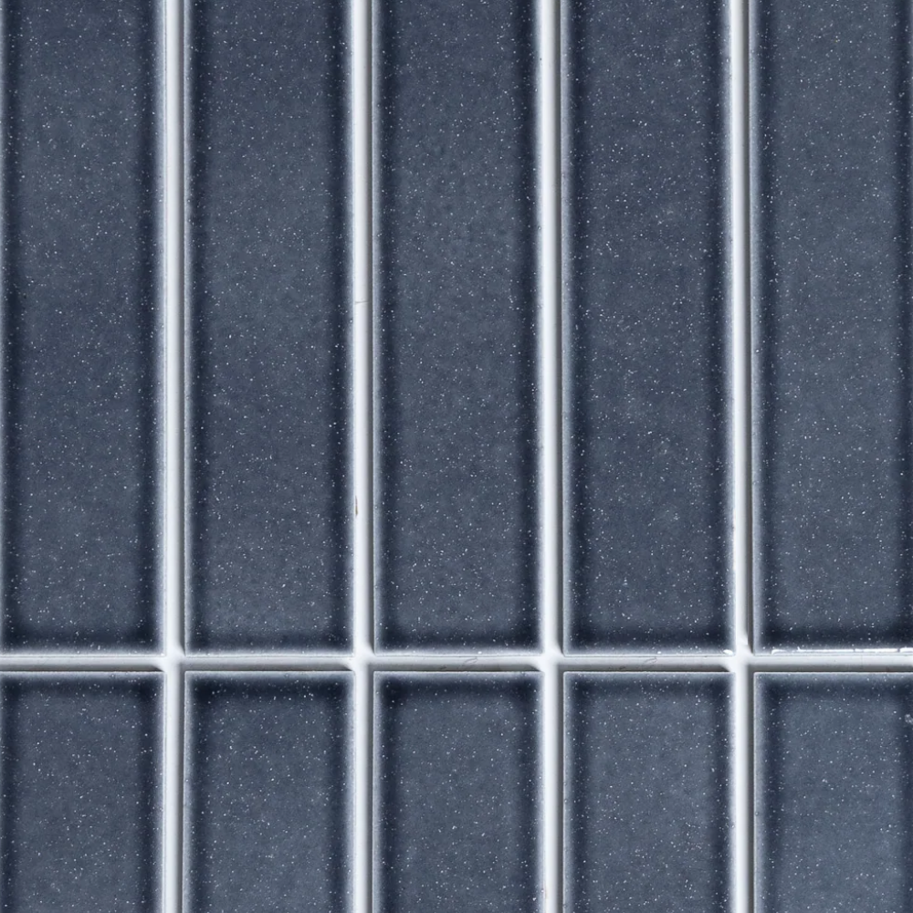 Osaka Grey Blue Speckle Japanese Hand Glazed Large Finger Mosaics 45x195mm