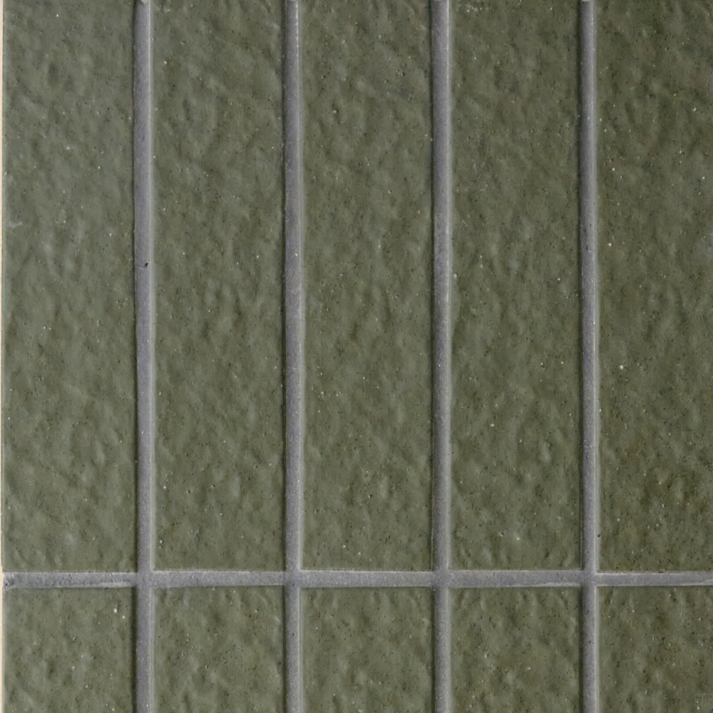 Sabi Khaki Green Japanese Hand Crafted Finger Mosaic Matt 45x195mm