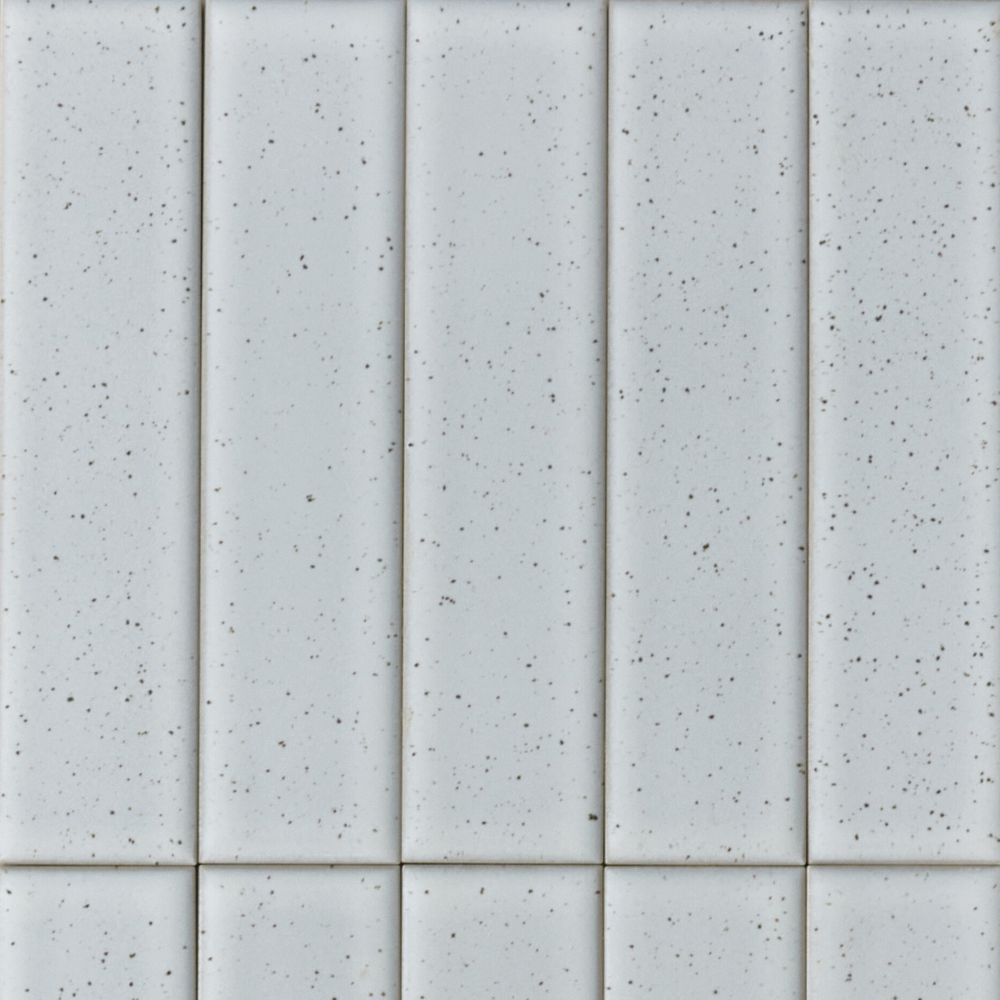 Osaka White Speckle Japanese Hand Glazed Large Finger Mosaics 45x195mm