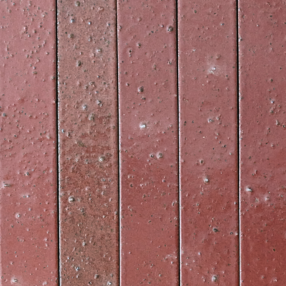 Hatsu Long Brick Burnt Red Hand Glazed Japanese Tile