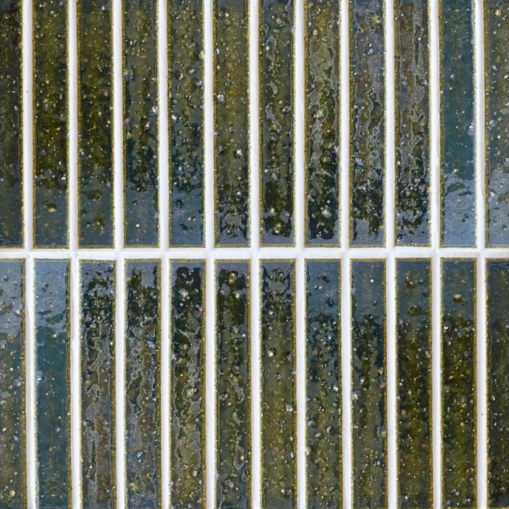 Hatsuborder Oribe Green Japanese Hand Crafted Mosaics 23x152mm