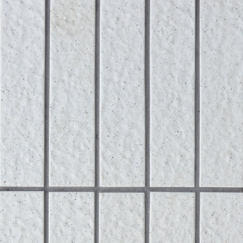 Sabi White Speckle Japanese Hand Crafted Finger Mosaic Matt 45x195mm