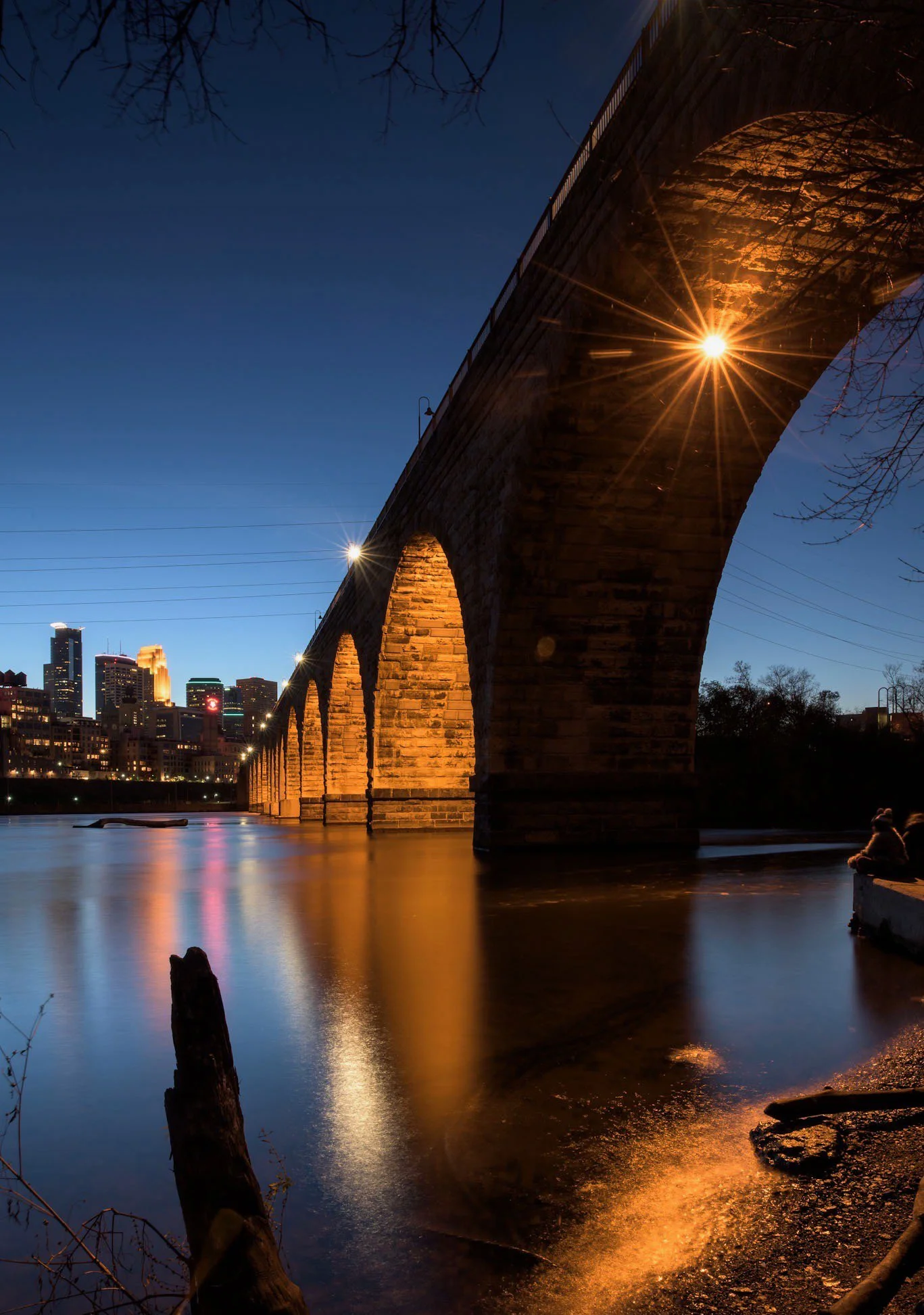 Under the Stone Arch Bridge, Minneapolis USA