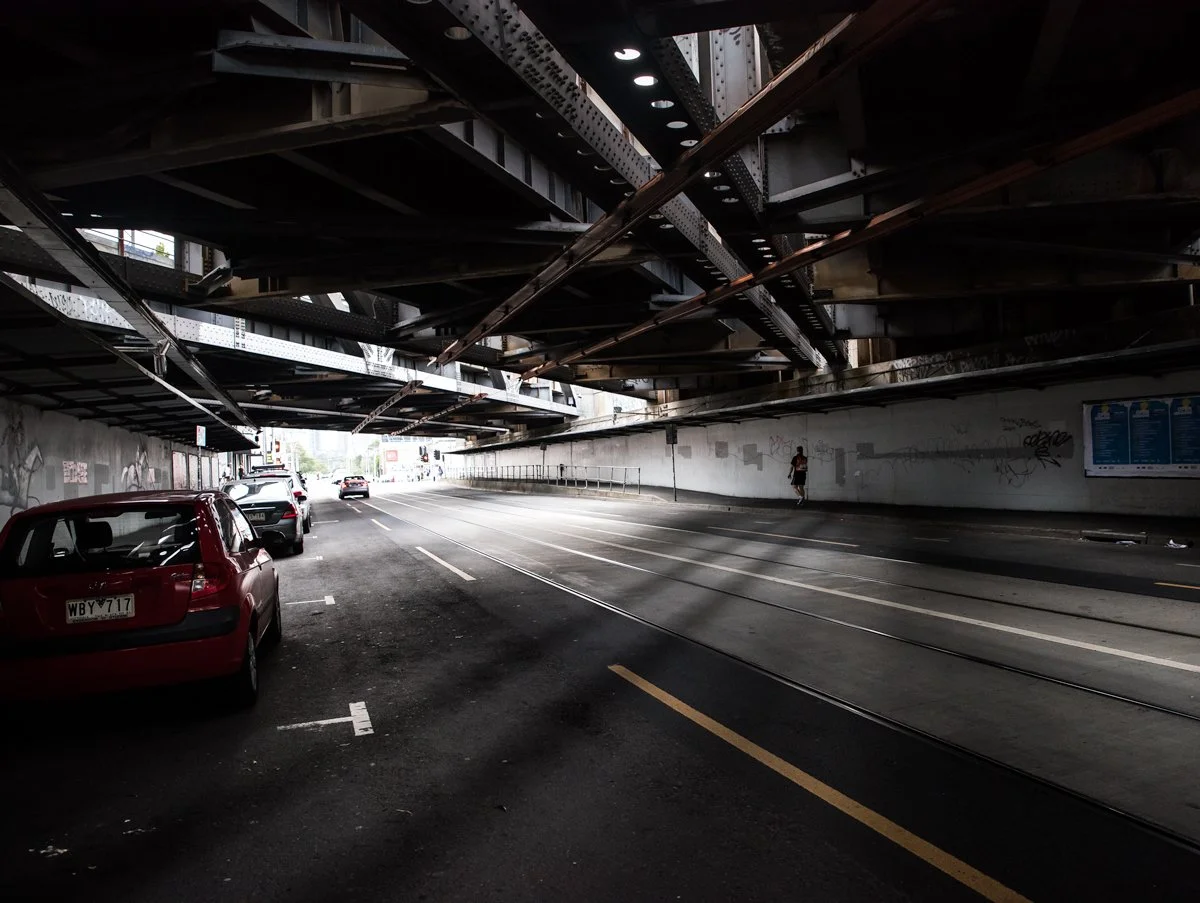 Under the Swan Street Rail Bridge, Richmond, Vic Au