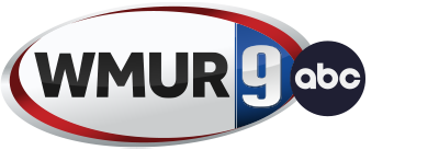 WMUR 9 abc television station logo with red, black, blue, and white colors