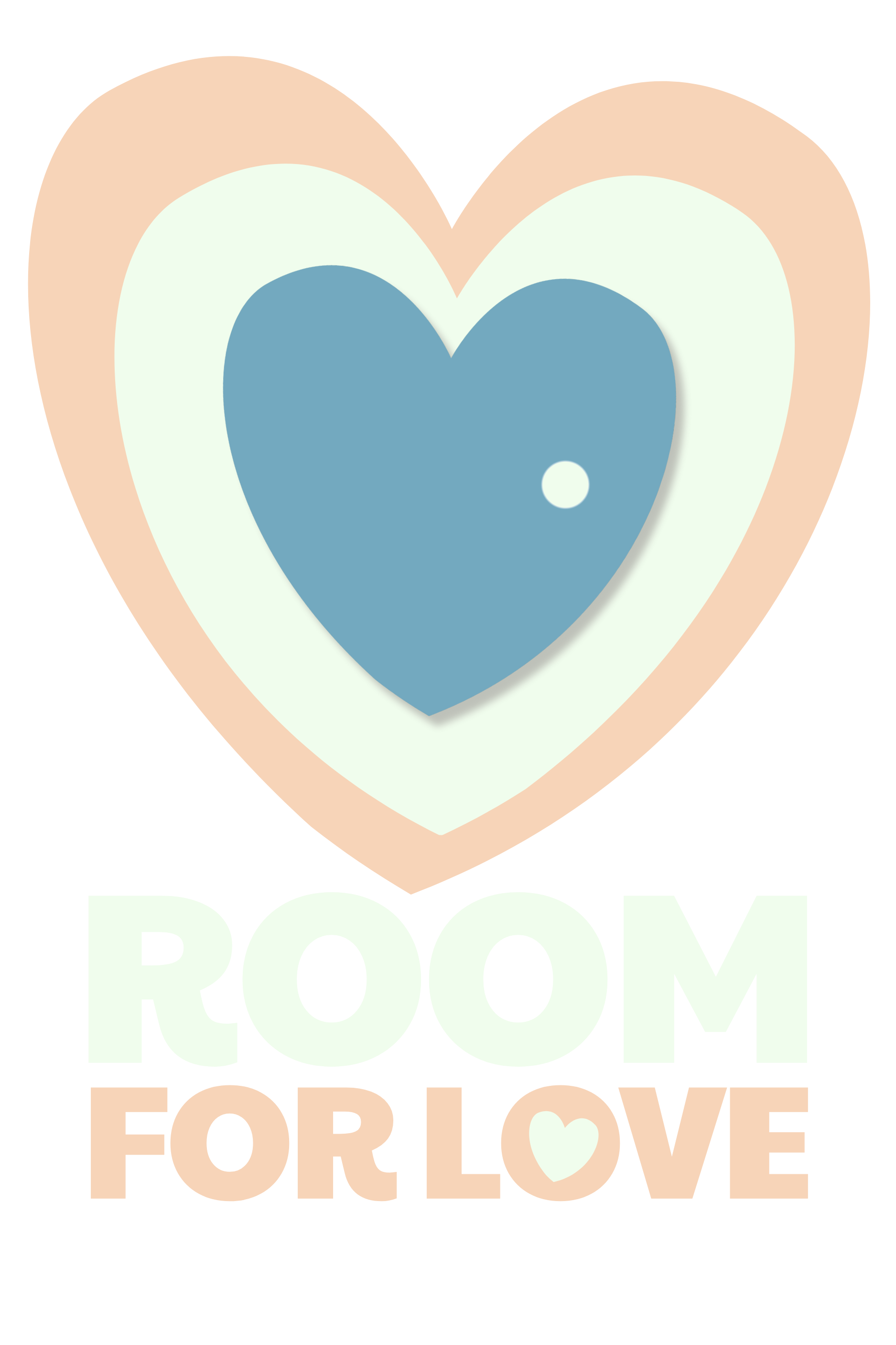 A graphic of a large pink heart with a smaller blue heart inside, above the words 'Forever' and 'Love' with a heart symbol.