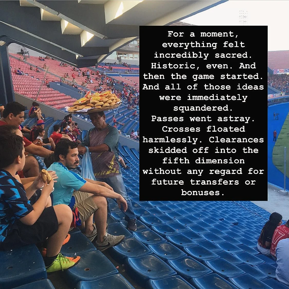 The Paraguayan Supercl&aacute;sico 🏟️

Proof that chaos, passion, and mediocrity can coexist quite comfortably on one patch of grass ⚽️

Taken from On and Off the Gringo Trail: Part One. Available in paperback &amp; eBook 📕 

Link in bio 🗿
