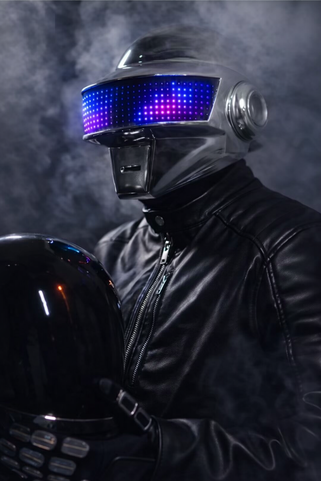 Futuristic helmet with a LED visor