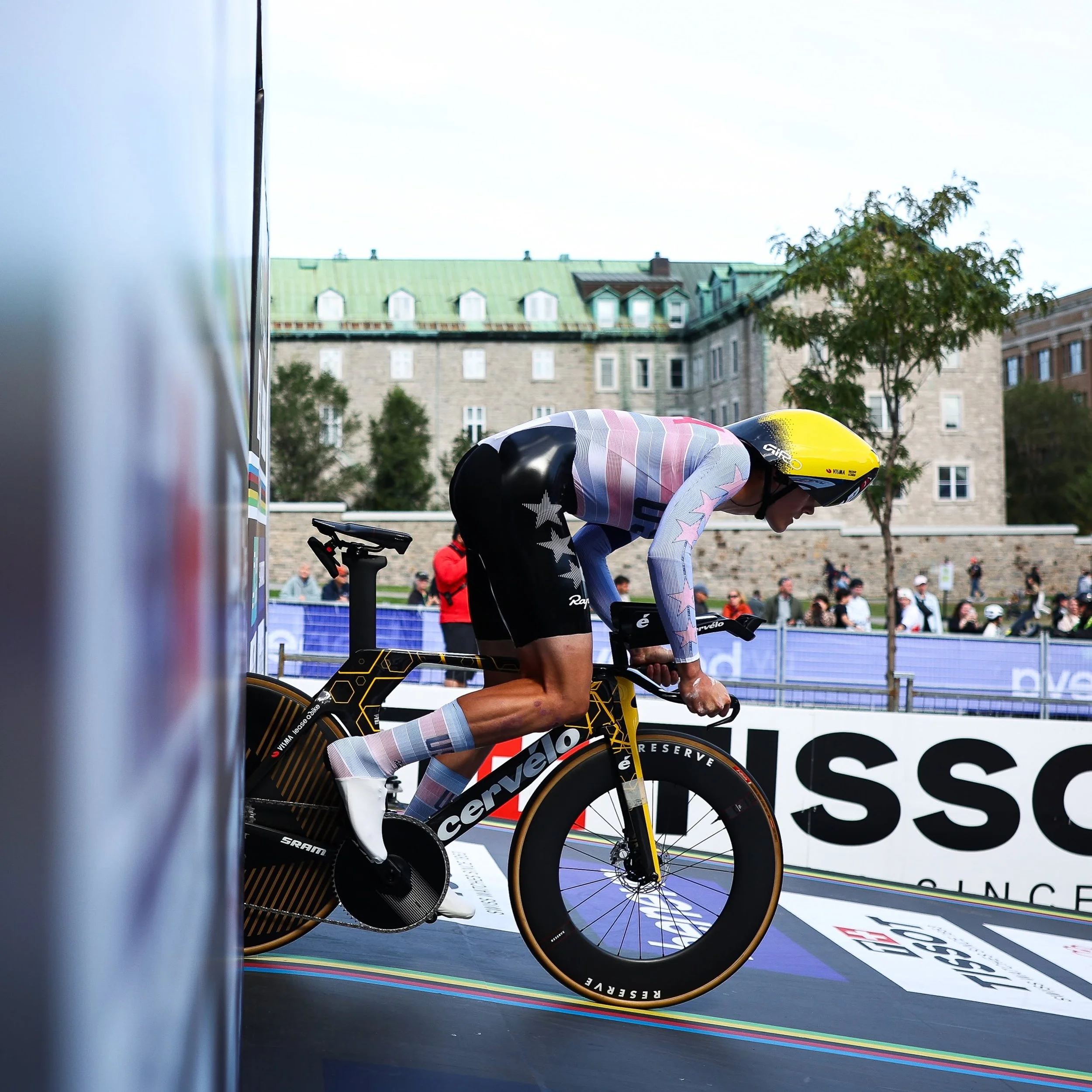 Ashlin Barry finished 4th at the 2026 World Cycling Championships in Montreal Canada in the men's U23 time trial. USA Cycling. Team Visma Lease a Bike. Oakley. Giro. Cervelo. SRAM.