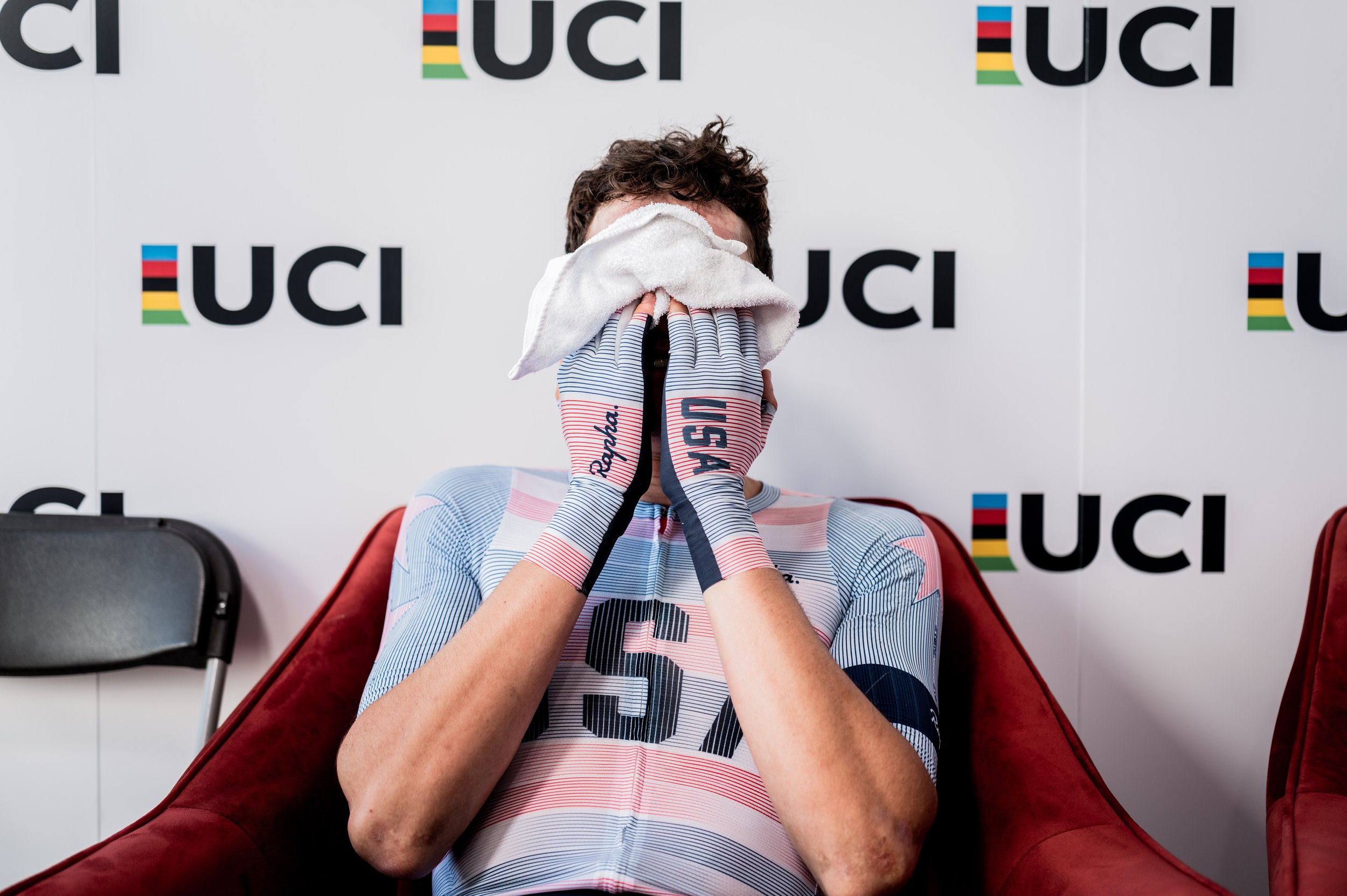 Ashlin Barry, United States National Cycling Team, won the 2026 U23 UCI world road race championships in Montreal, Quebec, Canada. Photo by James Starrt
