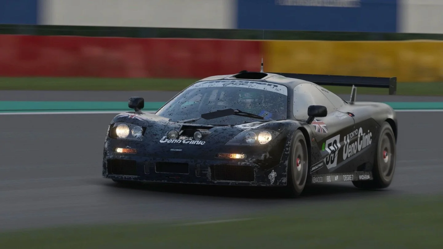 Ever wondered what your car looks like after 8 hours of endurance driving in @thegranturismo? Wonder no more!

#mclaren #mclarenf1 #lemans #optionz