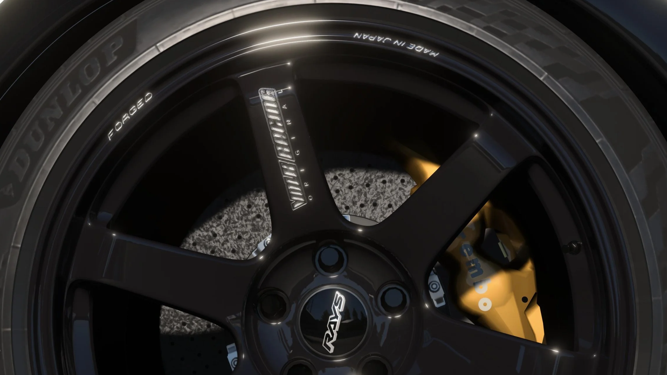 optionz corolla rays te37 brembo carbon ceramic gold caliper