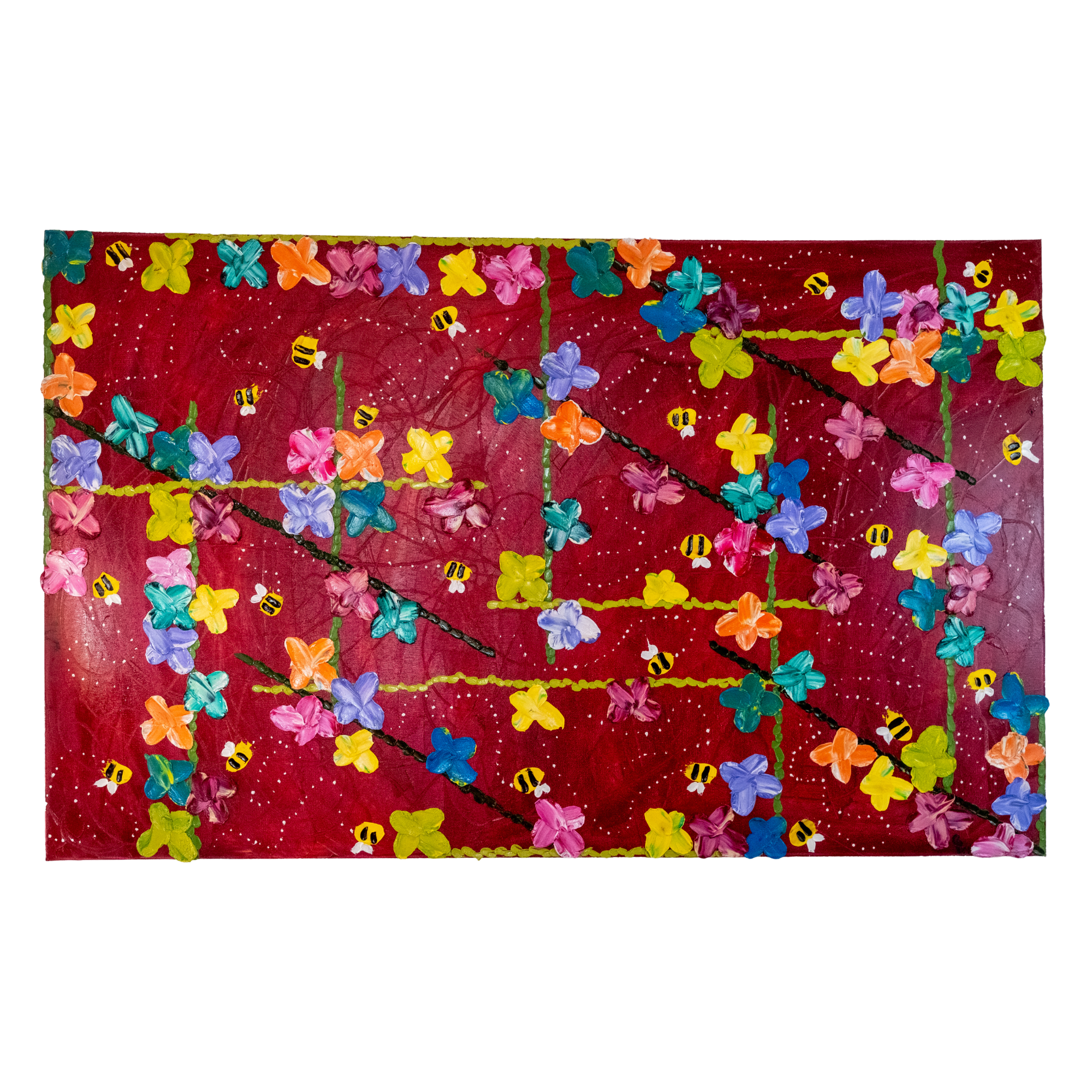 Busy Bee | 30"W x 48"L x 1 1/2"D | Oil on Canvas