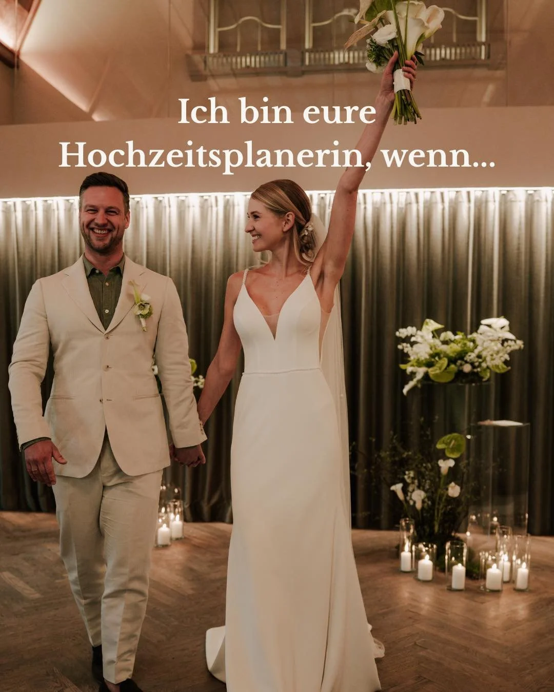 Perfect Match? 🤍

Ich arbeite nicht mit jedem Paar. Wenn eure Hochzeit nur &bdquo;sch&ouml;n&ldquo; sein soll, dann passen wir nicht zusammen. 

Ich arbeite mit Paaren, die ihre Hochzeit wirklich erleben wollen. 

Die verstehen, dass Luxus nicht &uu