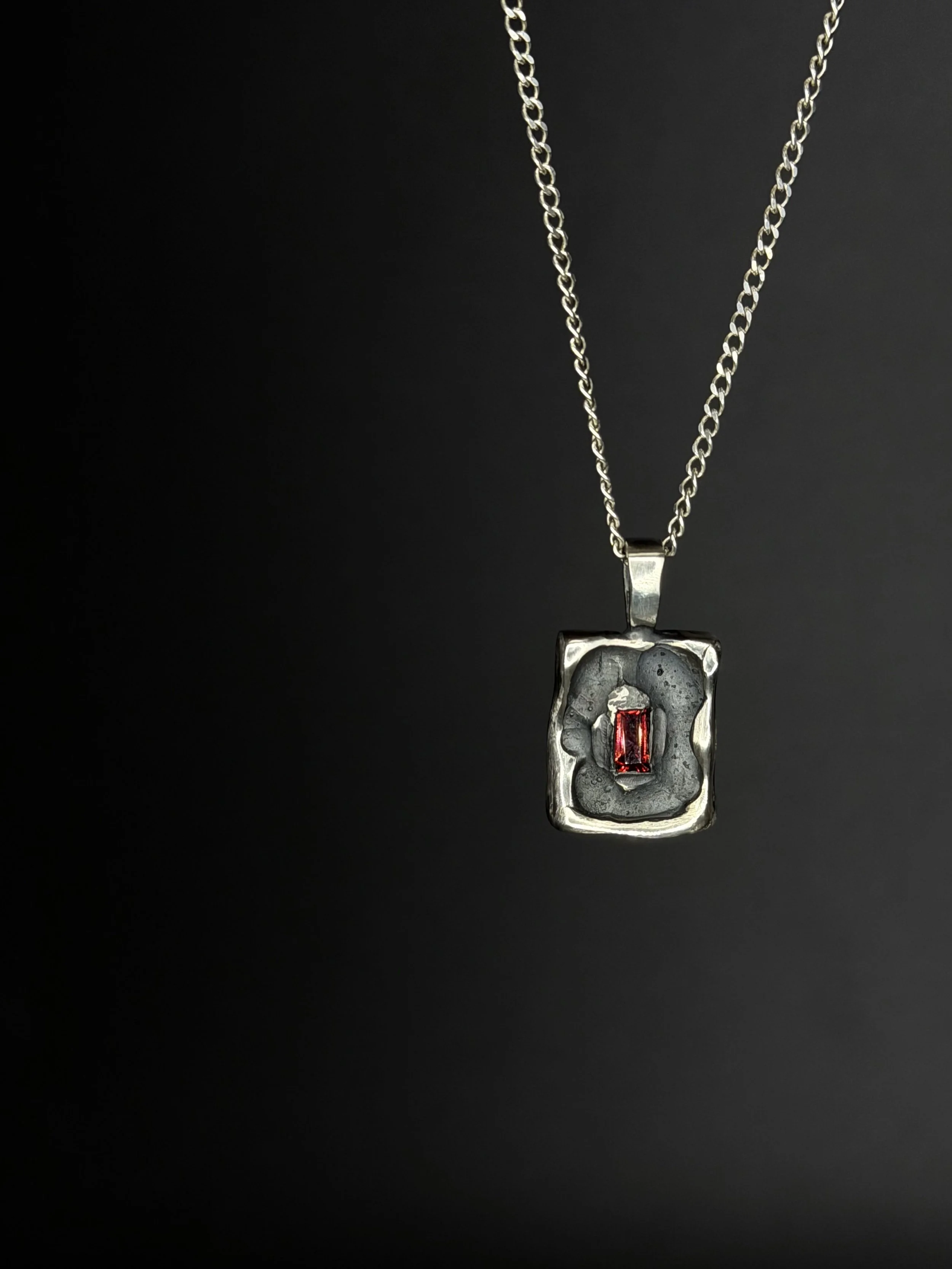 Garnet pendant + chain
