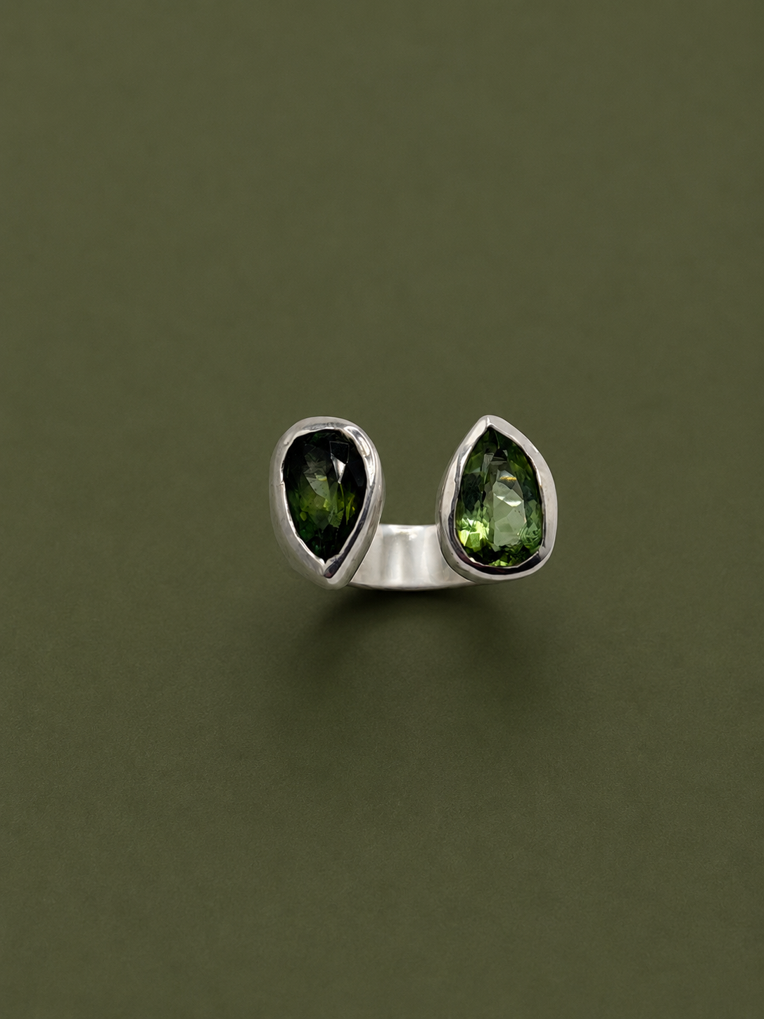 Double Pear tourmaline Ring