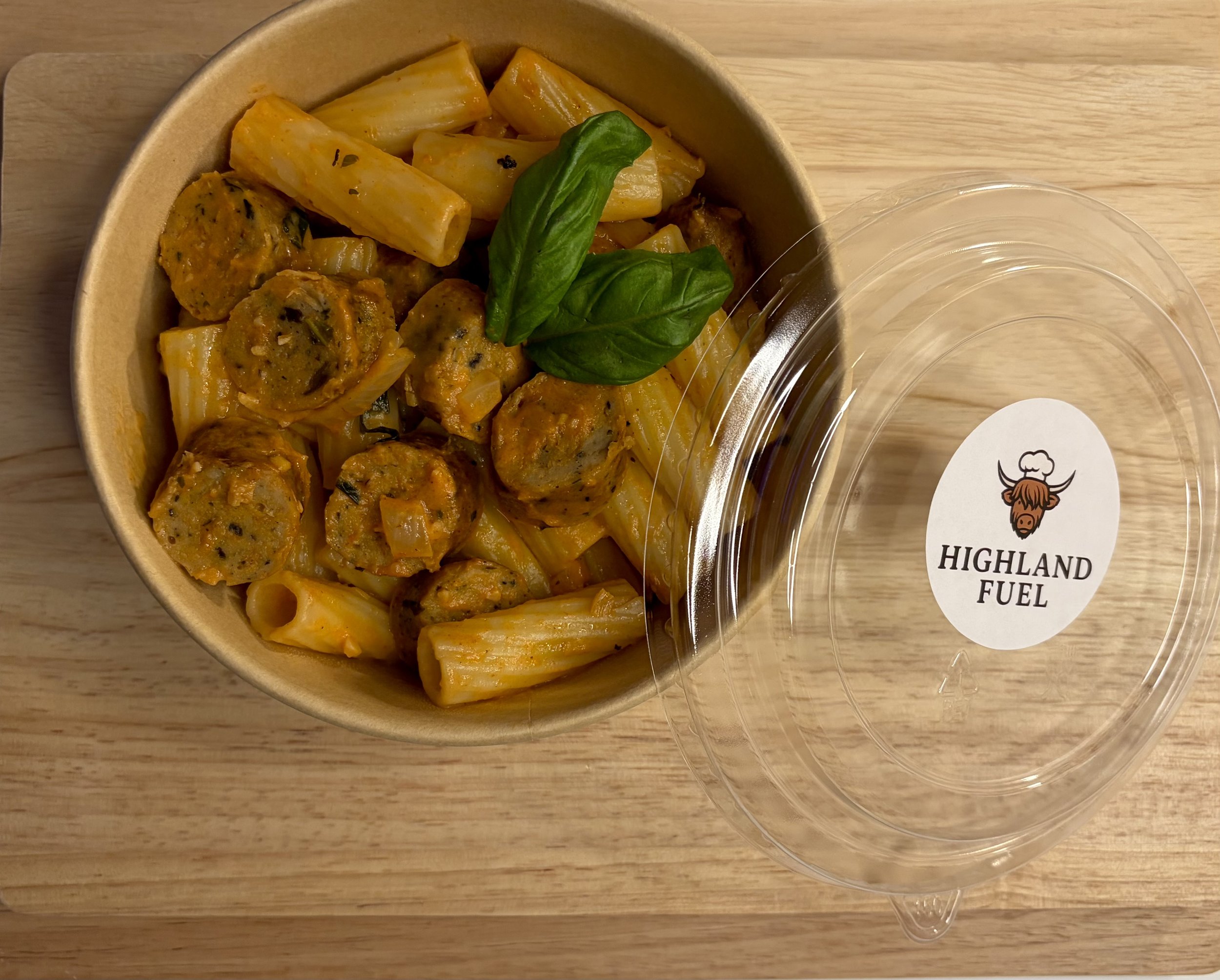 Vegetarian Sausage, Tomato and Basil Pasta