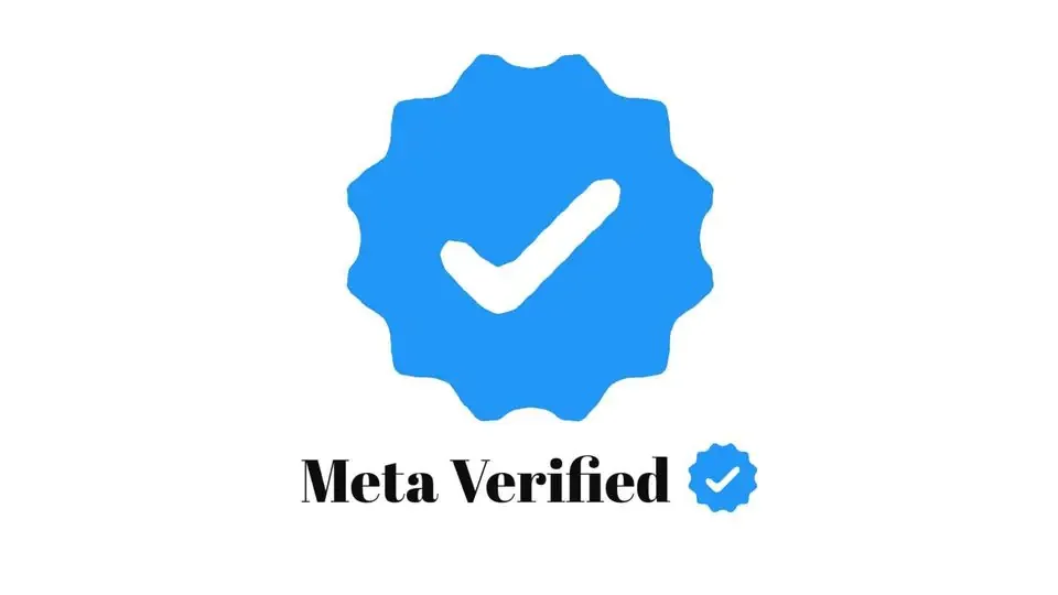 A blue badge with a white check mark and the text "Meta Verified" underneath.