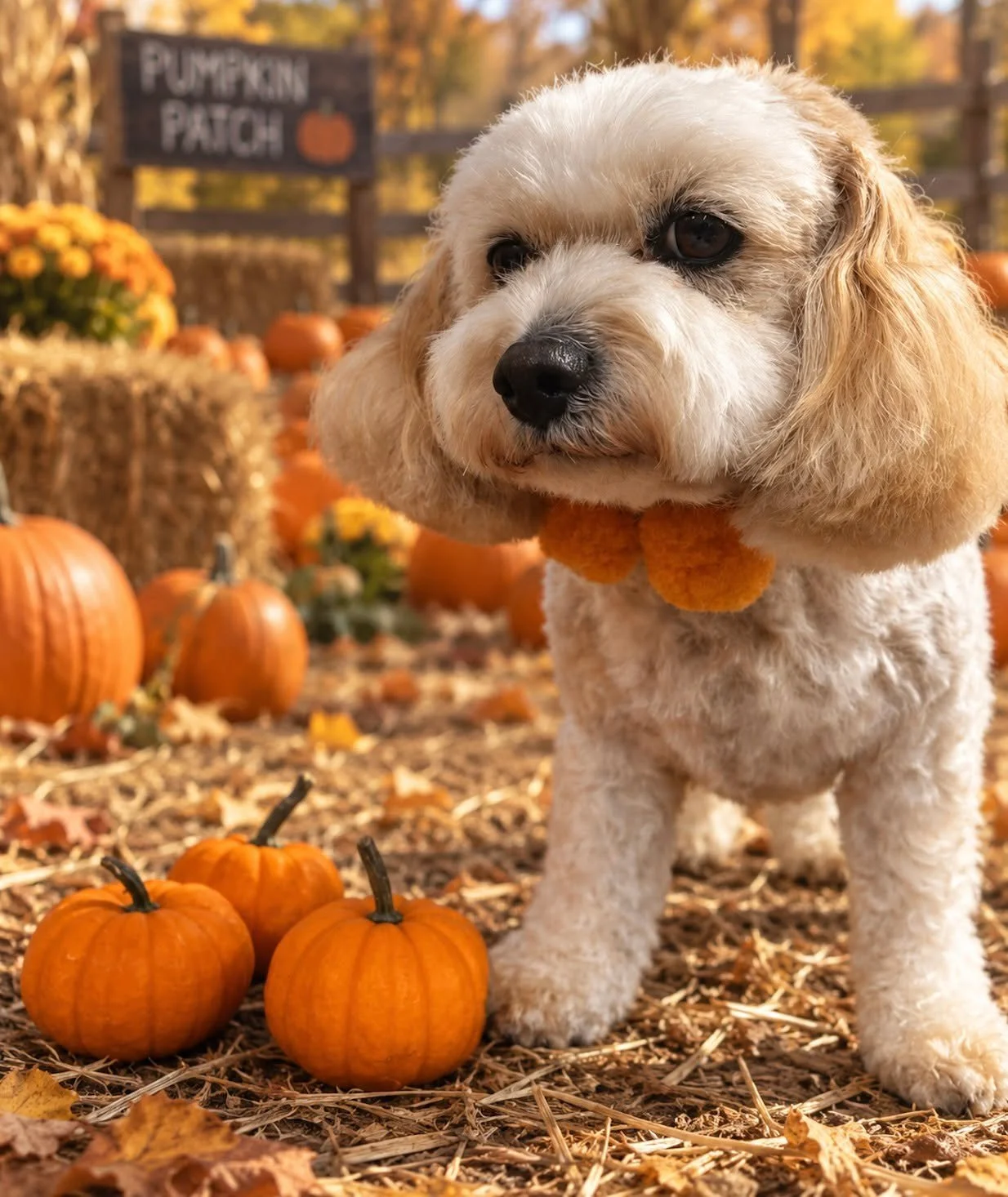 Waffle came in for the FULL works 🎃🧡

A Full Boop, a Teef clean, and the Pumpkin Spice Upgrade - because if you&rsquo;re going to do autumn, you may as well go all in. 🍂✨

Fresh coat ✔️
Fresh teefs ✔️
Pumpkin-spiced pamper ✔️
Looking ridiculously 