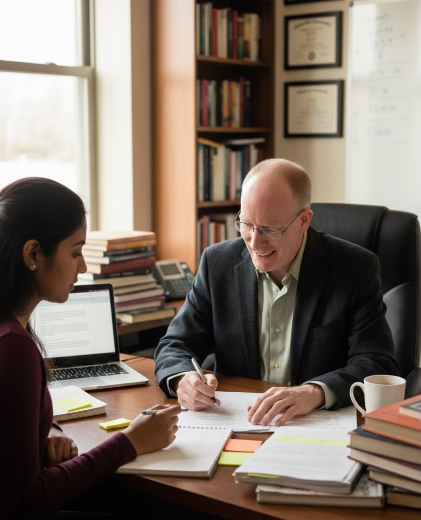 Writing instructor coaching teacher one-on-one — professional development for secondary writing instruction