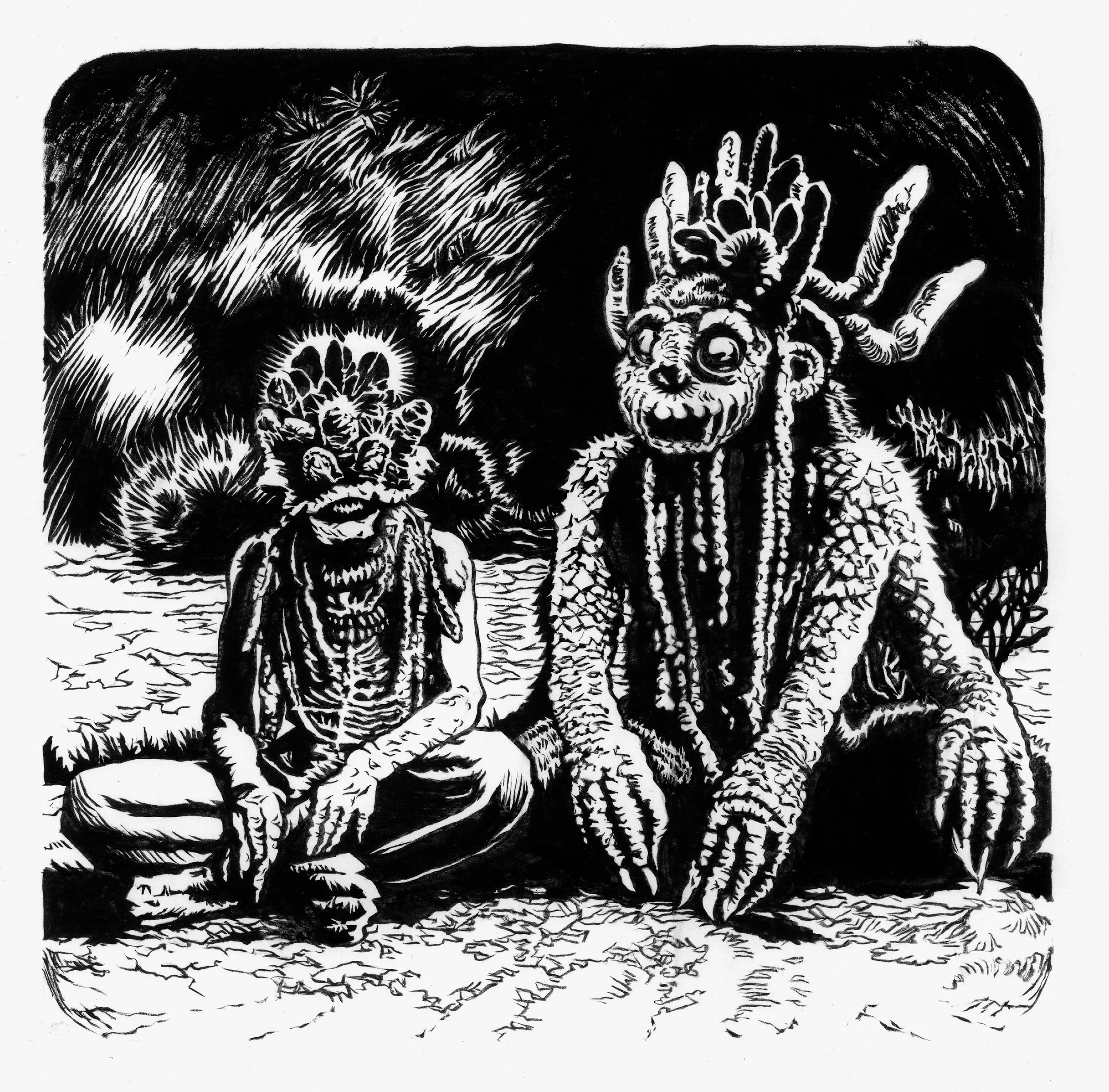 Cactus Friends / 14x17" / $300