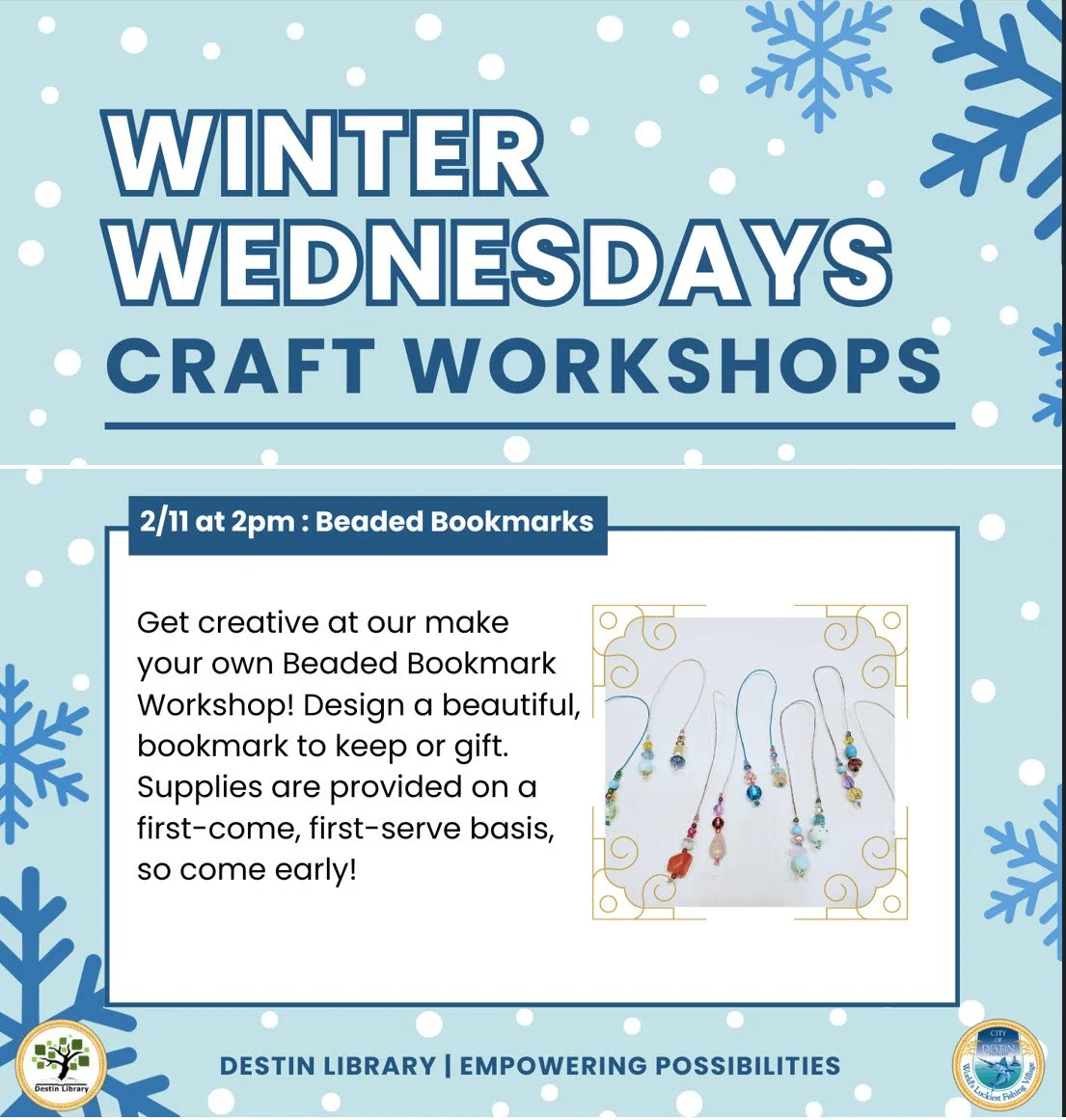 Winter Wednesdays - Beaded Bookmark Craft Workshop
