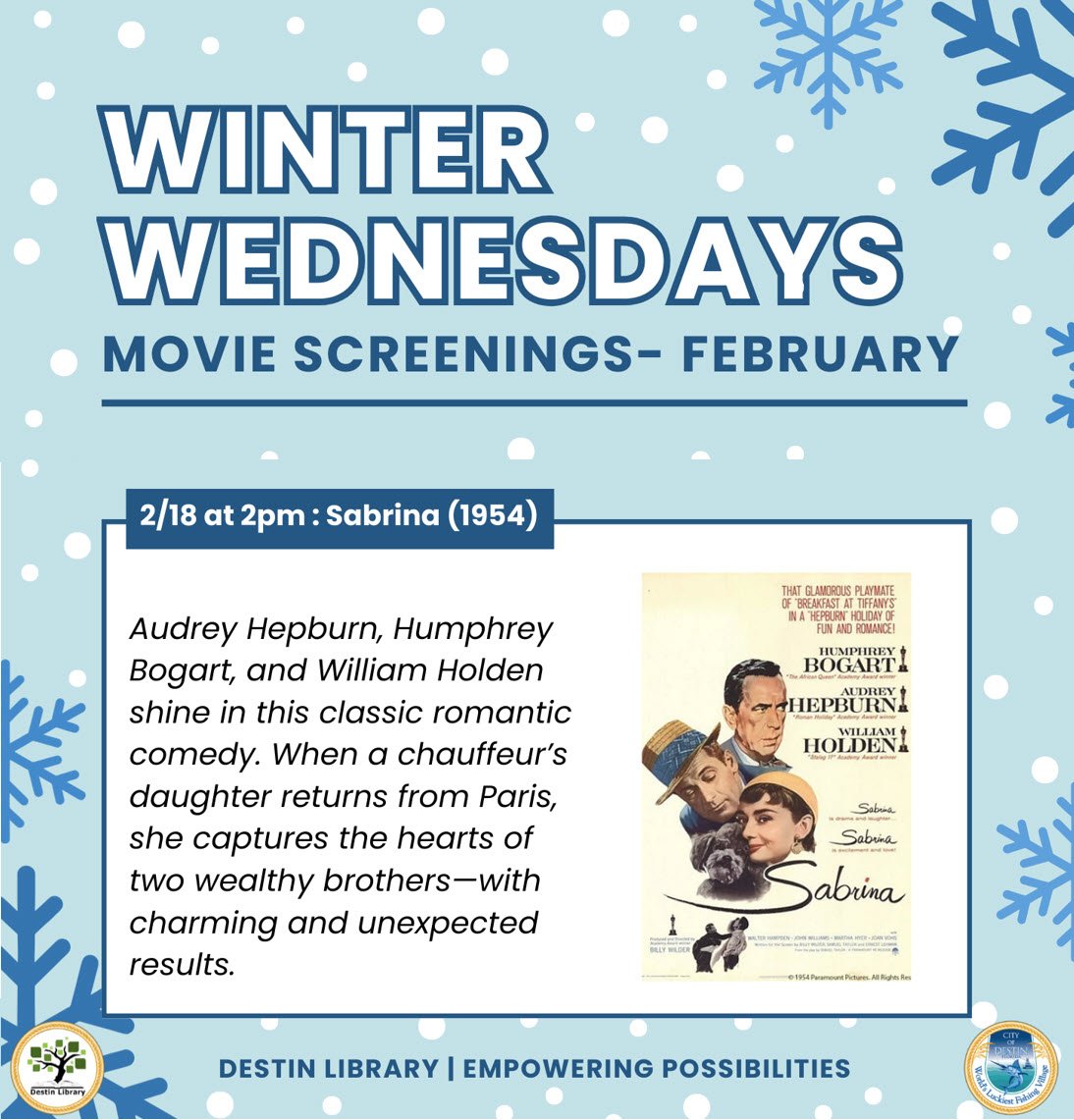 Winter Wednesdays - Sabrina (1954) Movie Screening