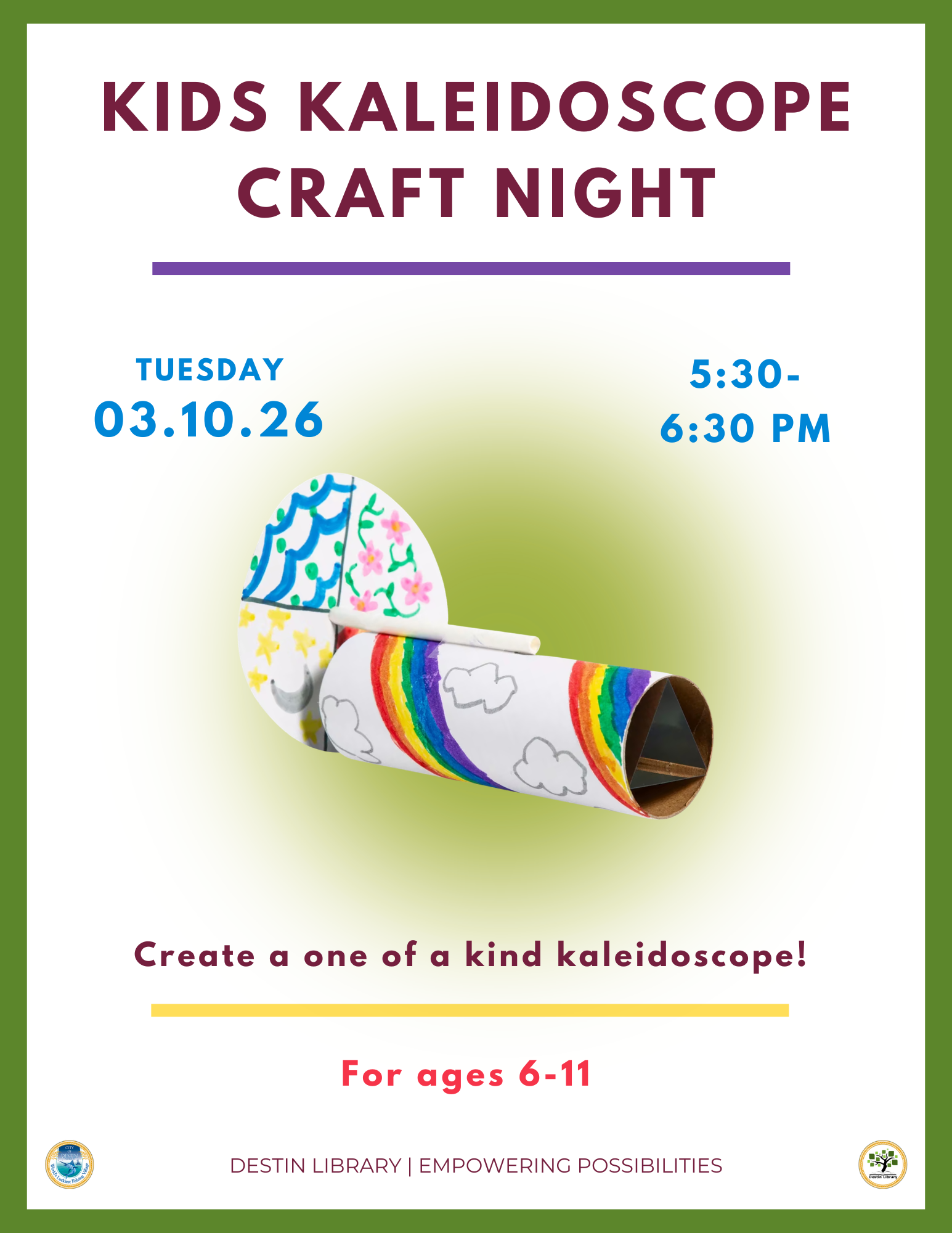 Kid's Kaleidoscope Craft Night