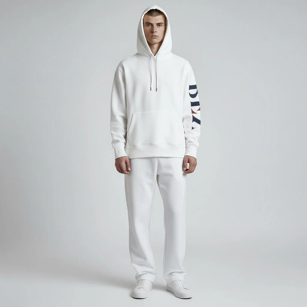 Rey - White Crown Sleeve Print