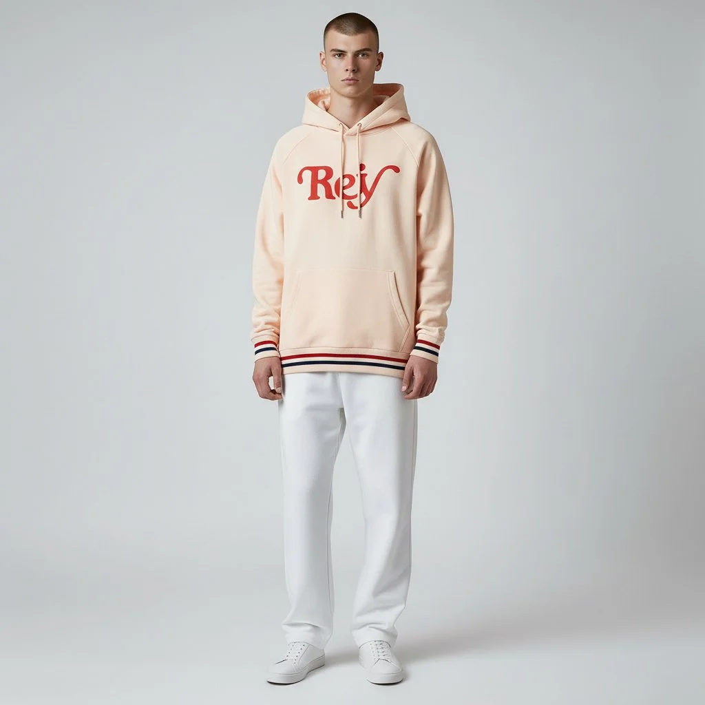 Rey - Pastel Pink Puff Print Hoodie