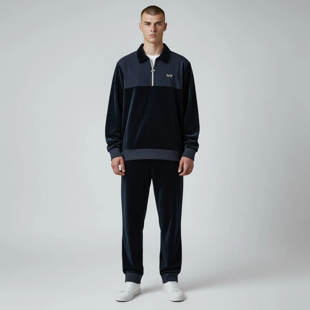 Rey - Royal Blue Velour Polo