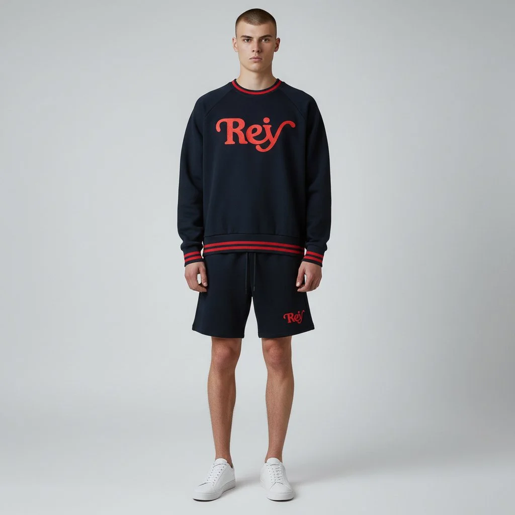 Rey - Royal Blue Puff Print Set