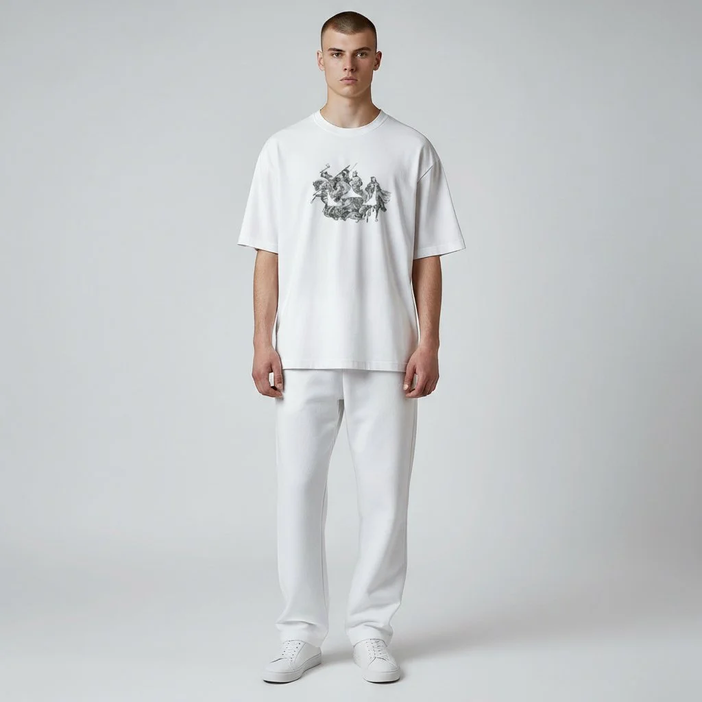 Rey - White Crown Print Tee