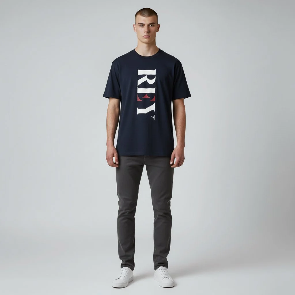 Rey - Royal Blue Crown Print Tee