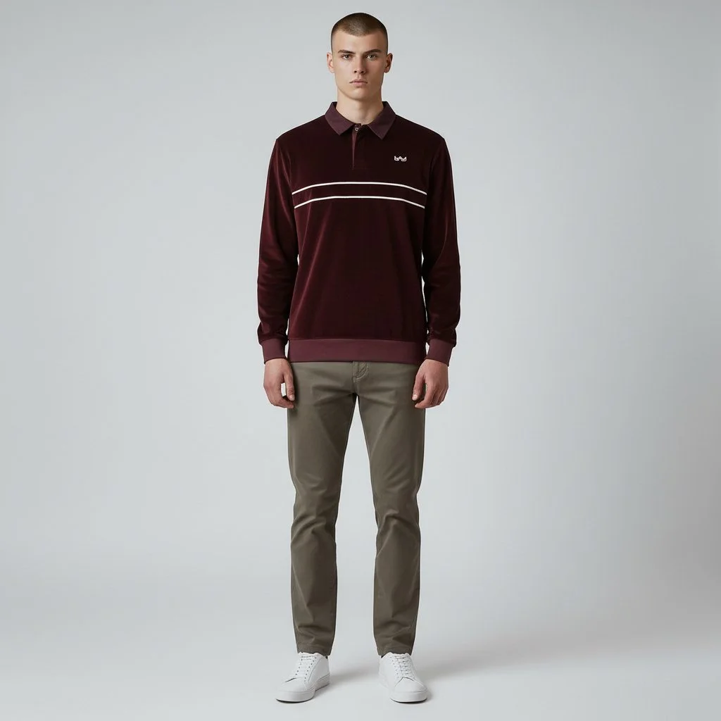 Rey - Ruby Red Velour Polo