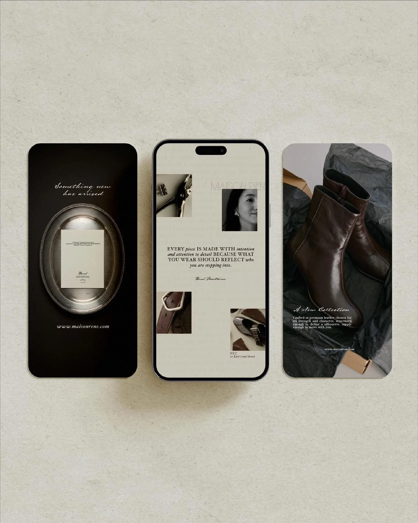 When I create a brand identity, I build the WHOLE WORLD around it ✨

For Maison Ren&eacute;, I wanted the social presence to feel as intentional as the pieces themselves. Instead of simply posting products, I focused on building an ATMOSPHERE.

A con