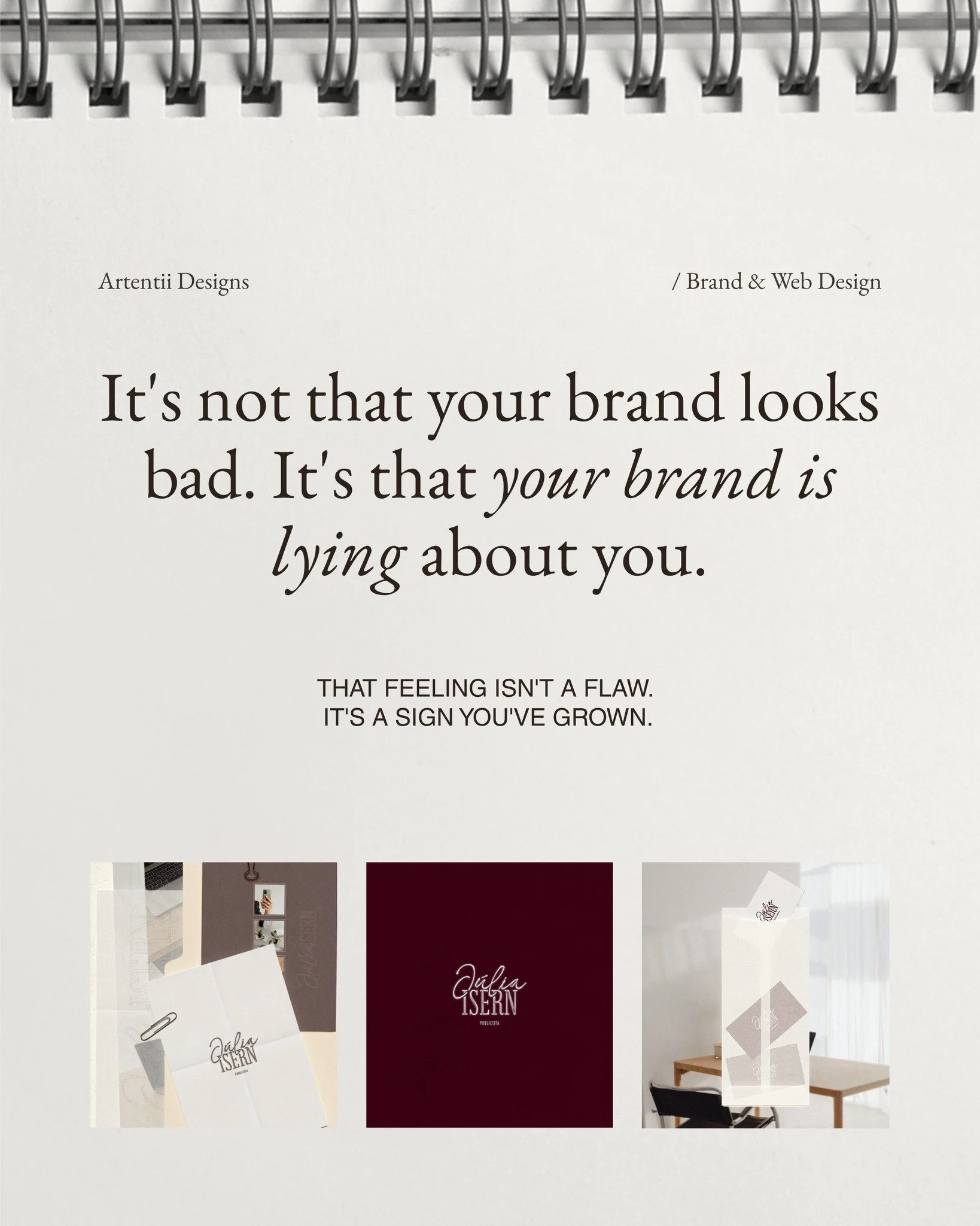 I rebranded more times than I can count before I finally felt at home in my own brand.

Every new skill, every pivot&hellip; same feeling of this still isn't right. So when a woman tells me her brand looks fine but doesn't feel like her anymore, I do