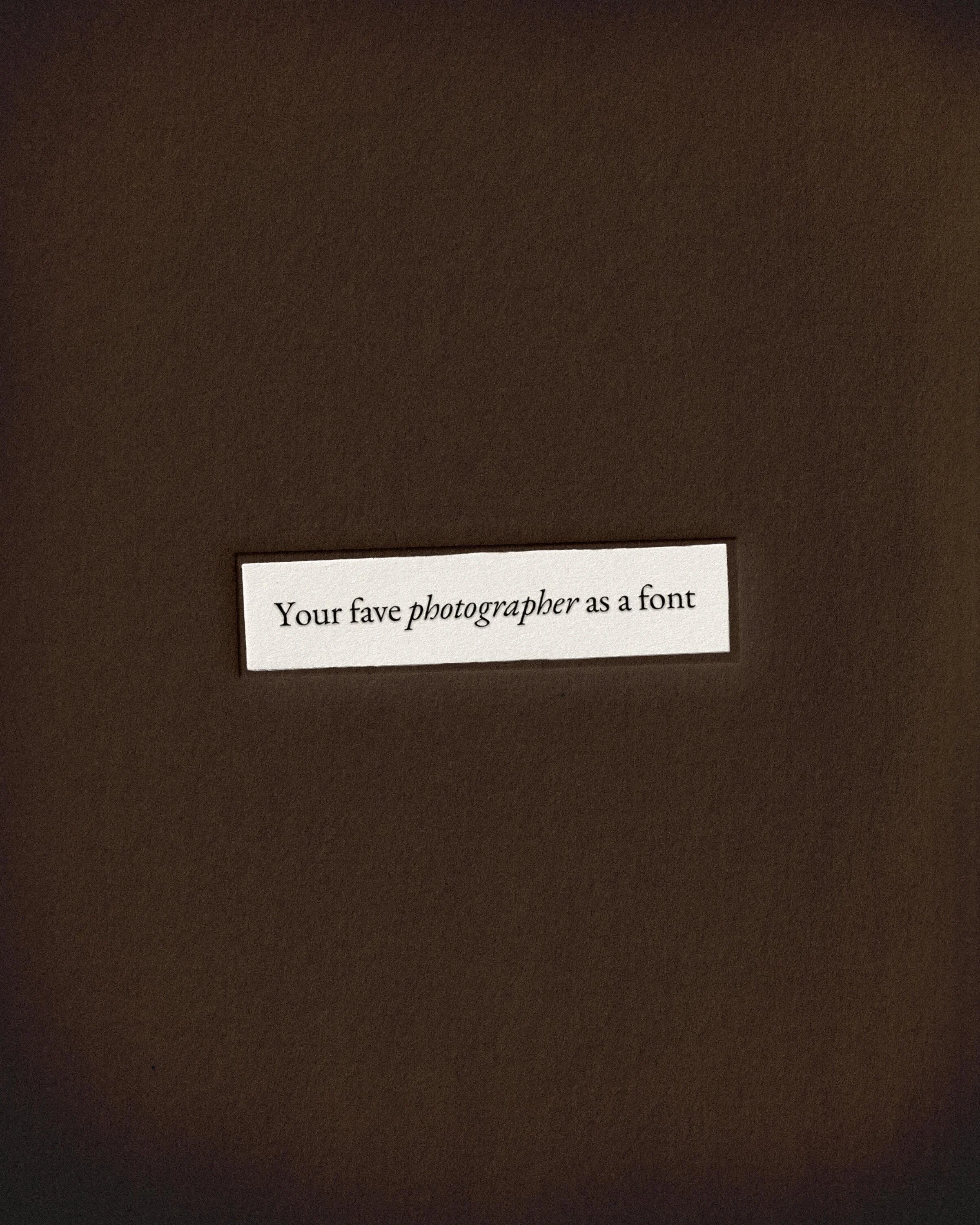 Apparently your fave photographer has a font twin 📸

I fell into a Pinterest hole on a Sunday studying photographers I&rsquo;m low-key obsessed with&hellip; and now I can&rsquo;t unsee it. Every shooting style has a font that just gets it. 

Natural