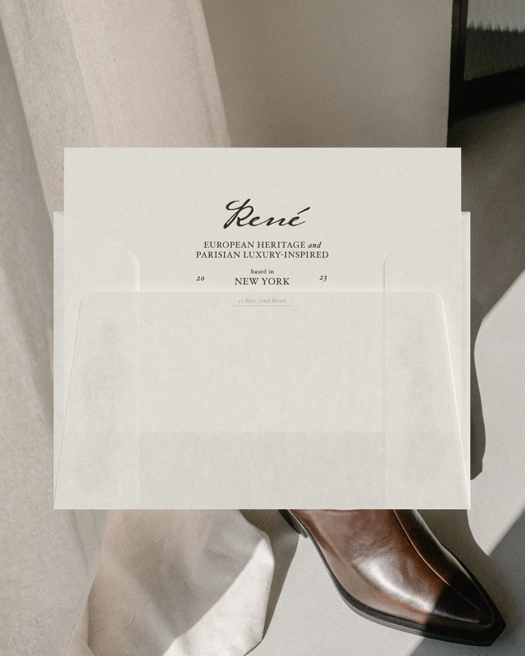 Maison René brand identity — print and stationery design by Artentii Designs