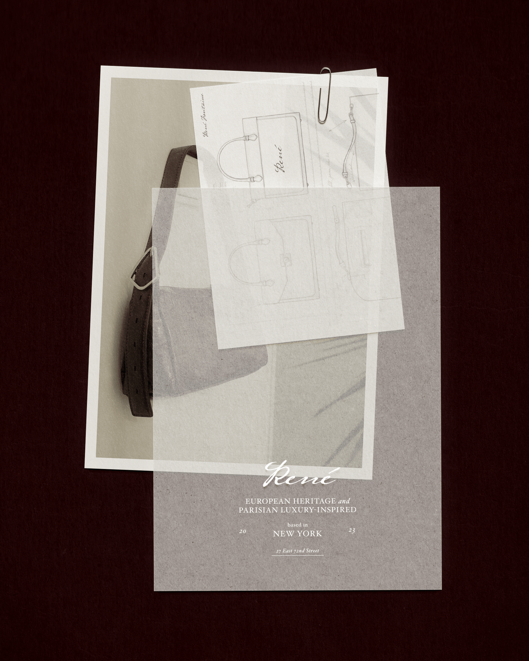 Maison René brand identity — logo design sketches by Artentii Designs